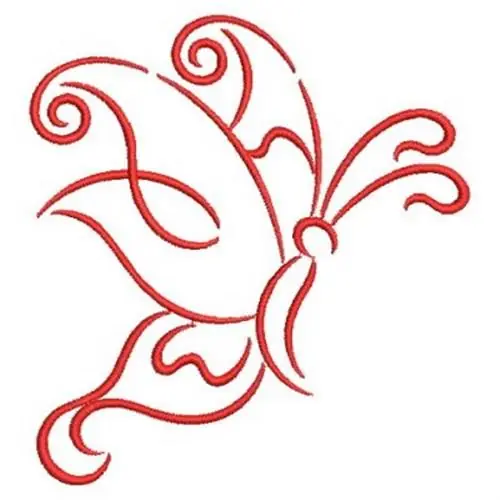 Save Now Outline Butterfly Redwork Embroidery Design