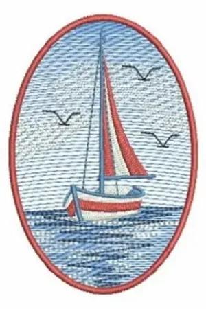 Best Price Americana Sailboat Embroidery Design