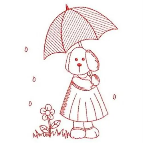 Redwork Dog Embroidery Design No Minimum Order