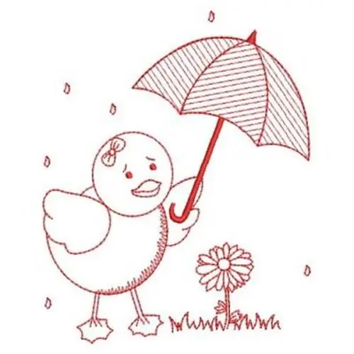 Secure Checkout Redwork Chick Embroidery Design