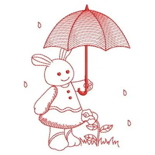 Redwork Rabbit Embroidery Design New Release