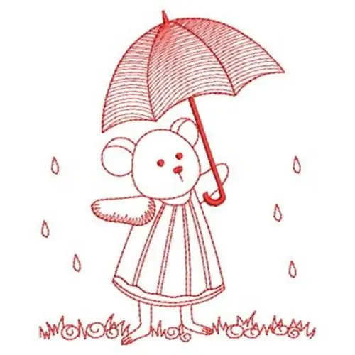 Factory Price Redwork Mouse Embroidery Design
