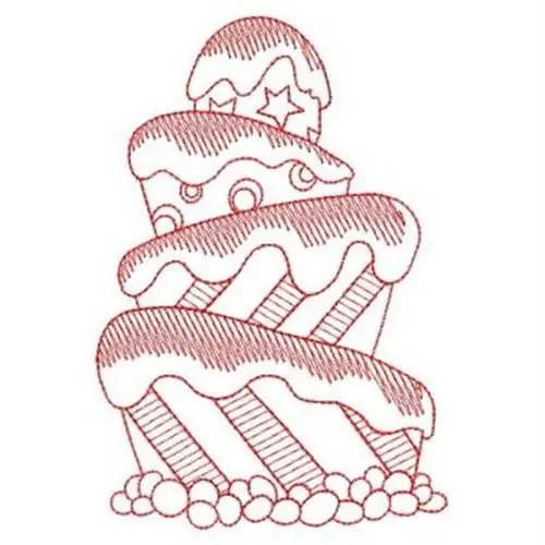 Modern Redwork Dessert Embroidery Design