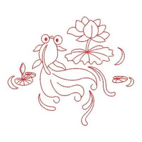Shop Now Redwork Koi Goldfish Embroidery Design