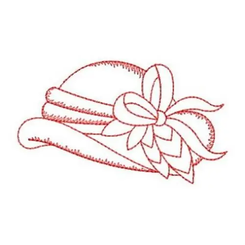 Factory Price Victorian Hat Redwork Embroidery Design