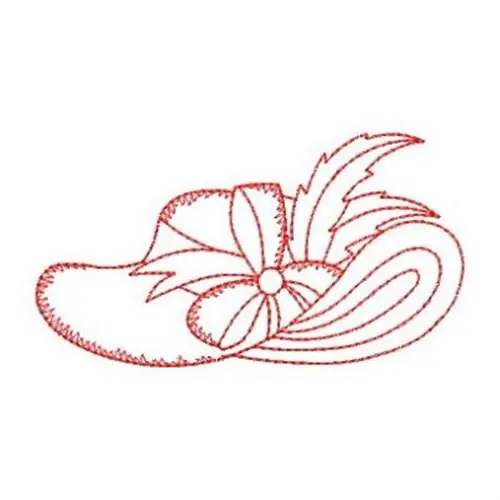Redwork Hat Embroidery Design Modern