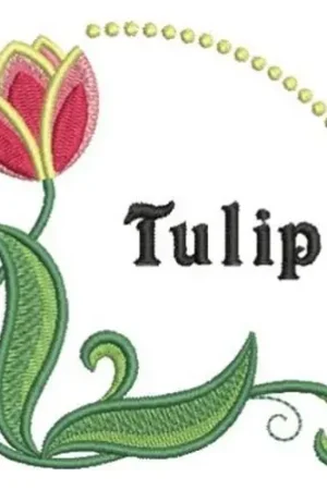 Art Nouveau Tulip Corner Embroidery Design Trusted Brand