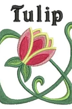 Art Nouveau Tulip Embroidery Design Limited Offer