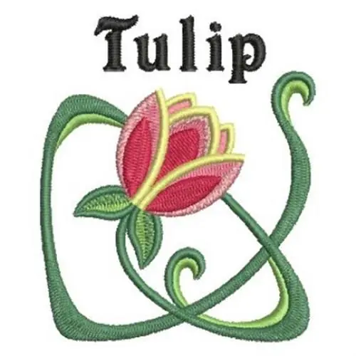 Art Nouveau Tulip Embroidery Design Limited Offer