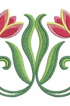 Art Nouveau Border Tulips Embroidery Design Final Sale