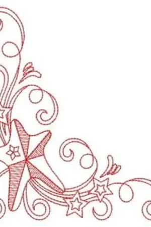 Brand New Redwork Patriotism Embroidery Design