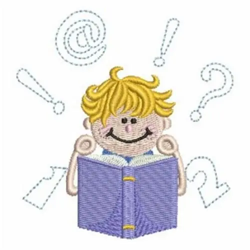 School Boy Learning Embroidery Design Popular
