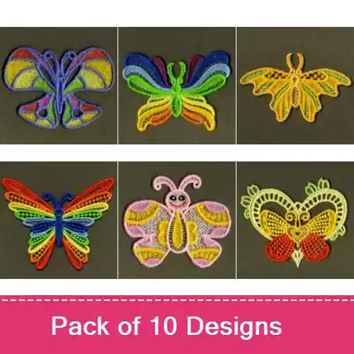 FSL Assorted Butterflies Embroidery design pack by Wind Bell Embroidery, Embroidery Packs on EmbroideryDesigns.com Cheap