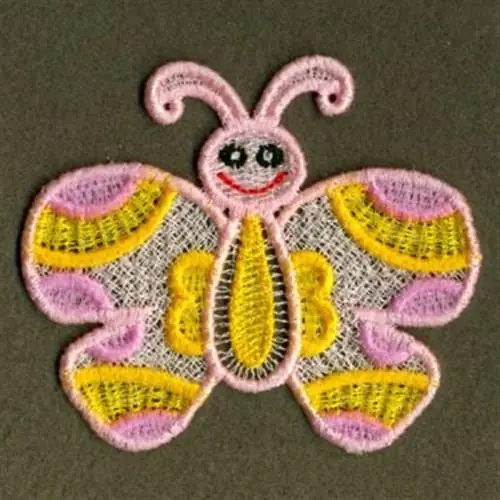 FSL Smiling Butterfly Embroidery Design Bargain