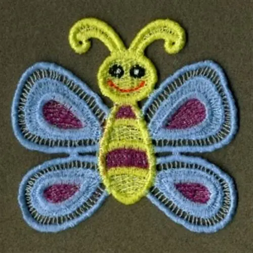 FSL Smile Butterfly Embroidery Design Final Sale