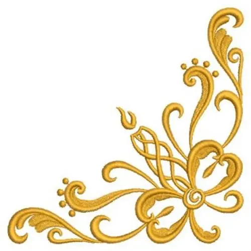 Damask Christmas Corner Embroidery Design Same Day Shipping