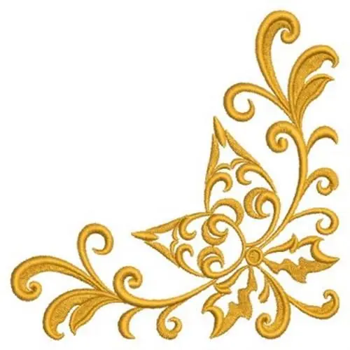 Holly Christmas Corner Embroidery Design Money Back Guarantee