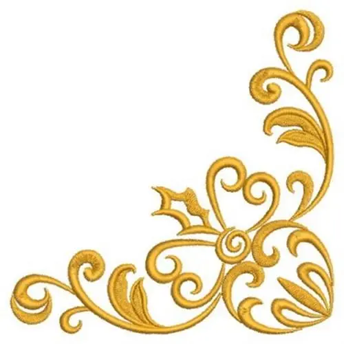 New Arrival Christmas Holly Corner Embroidery Design