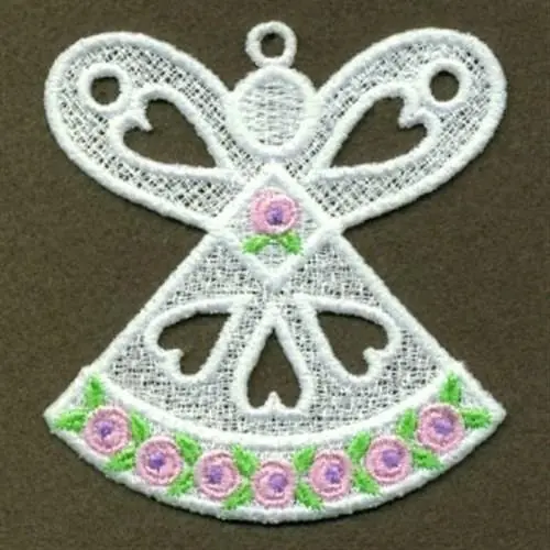 Time-Limited FSL Floral Hearts Angel Embroidery Design