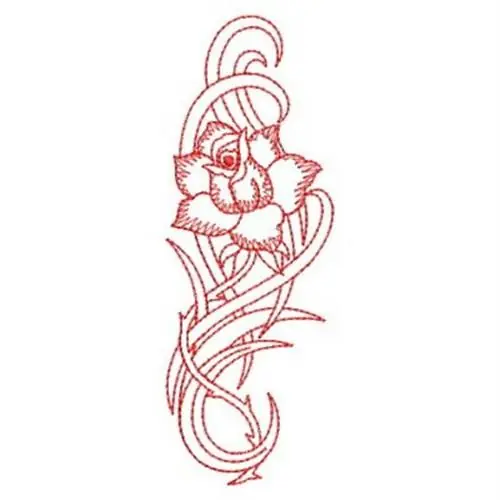 Price Drop Redwork Rose Embroidery Design