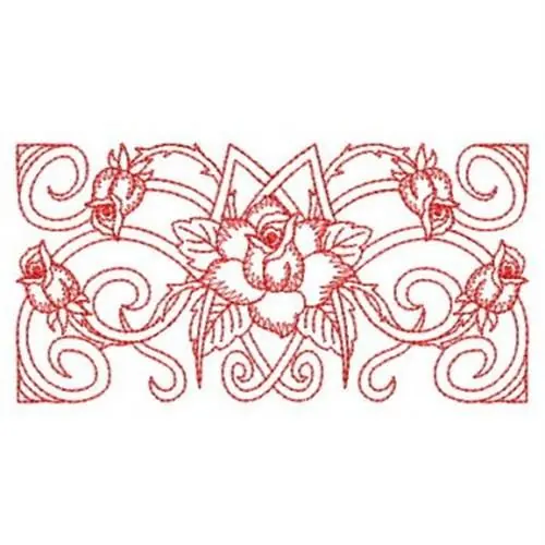 Cheap Redwork Rose Embroidery Design