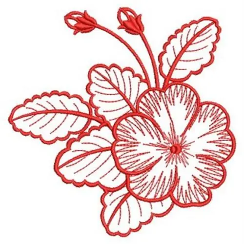 Bulk Order Redwork Hibiscus Embroidery Design