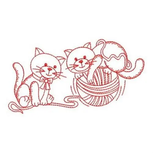 Redwork Friends Cats Embroidery Design Hassle-Free Returns