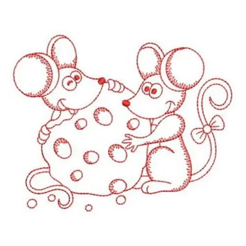 Must Have Redwork Friends Mice Embroidery Design