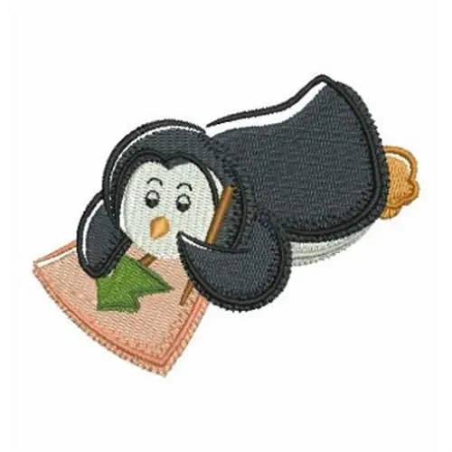 Penguin Painting Embroidery Design Free Returns