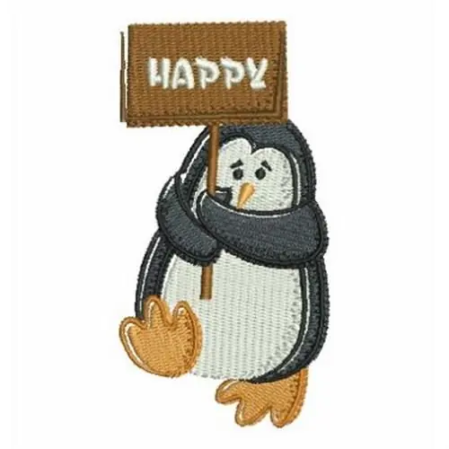 Hot Deal Happy Penguin Painting Embroidery Design