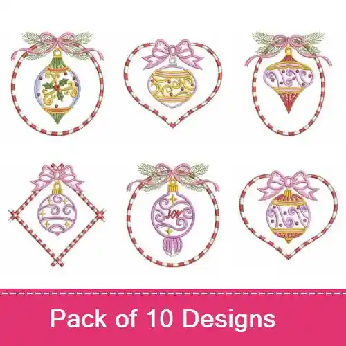 Special Offer Colorful Christmas Ornament Embroidery design pack by Wind Bell Embroidery, Embroidery Packs on EmbroideryDesigns.com