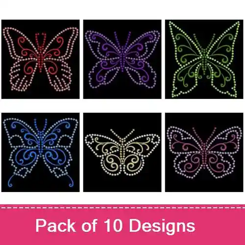 Candlewicking Butterfly 2 Embroidery design pack by Wind Bell Embroidery, Embroidery Packs on EmbroideryDesigns.com Fresh Stock