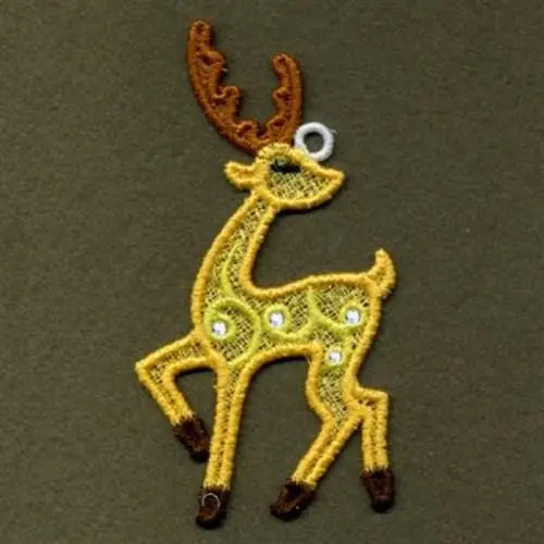 FSL Looking Reindeer Embroidery Design Certified