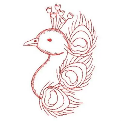 Redwork Peacock Embroidery Design Bulk Order