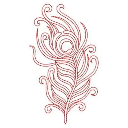 Discount Redwork Swirl Peacock Feather Embroidery Design