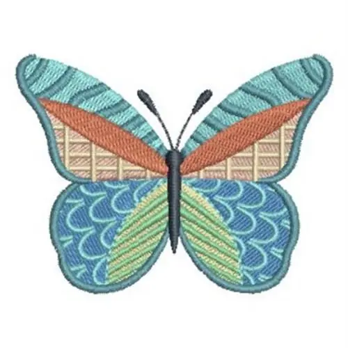 Luxury Patchwork Butterfly Embroidery Design