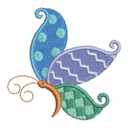Patchwork Butterfly Embroidery Design Crafted