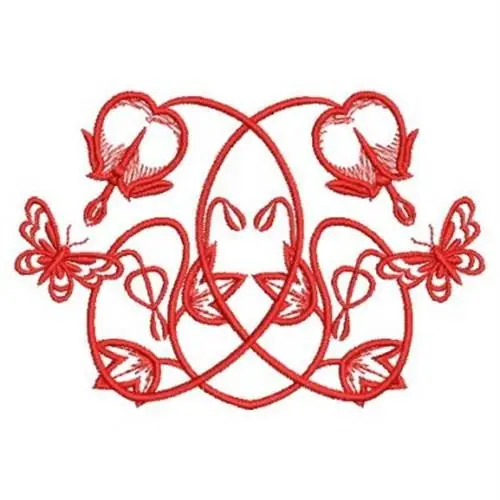 Secure Checkout Redwork Flower Embroidery Design