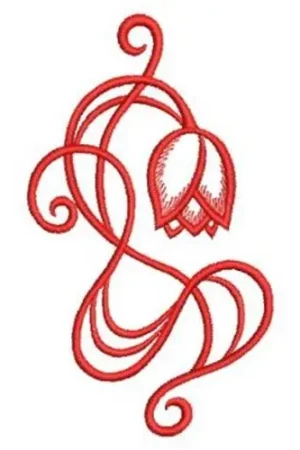 Art Nouveau Flower Embroidery Design Cheap