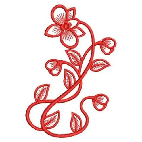 Art Nouveau Flower Embroidery Design Super Sale