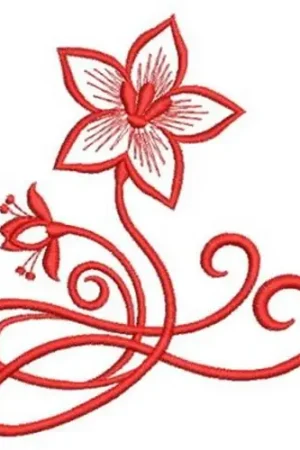 Art Nouveau Flower Embroidery Design Crafted