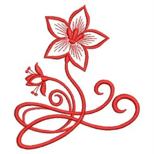 Art Nouveau Flower Embroidery Design Crafted