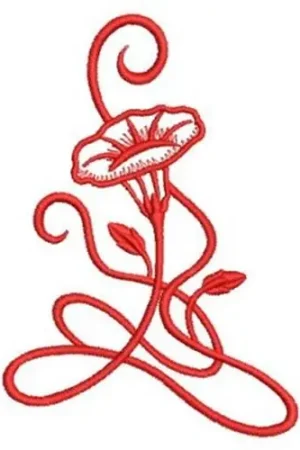Art Nouveau Flower Embroidery Design Warranty Included