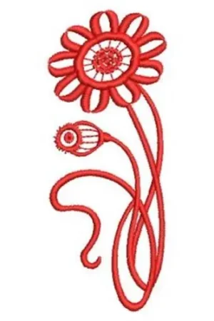 Worldwide Shipping Art Nouveau Flower Embroidery Design