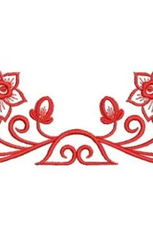 Art Nouveau Flower Embroidery Design Original