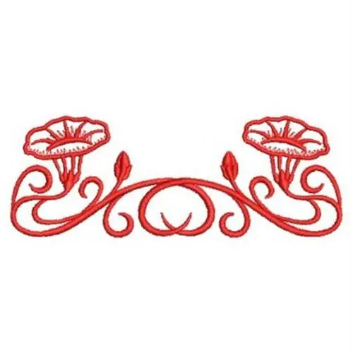 Secure Checkout Flower Redwork Embroidery Design