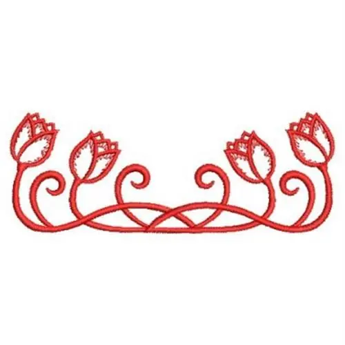 Art Nouveau Flower Embroidery Design Sale