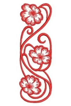 Best Choice Flower Redwork Embroidery Design