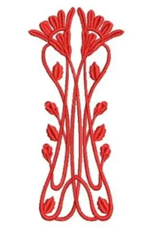 Art Nouveau Flower Embroidery Design Instant Buy