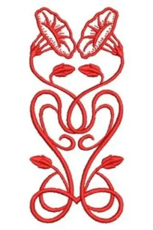 Art Nouveau Flower Embroidery Design Professional Grade